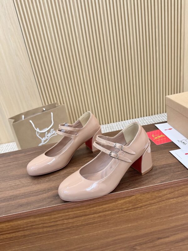 CL Leather and Patent Leather Chunky Heel Women